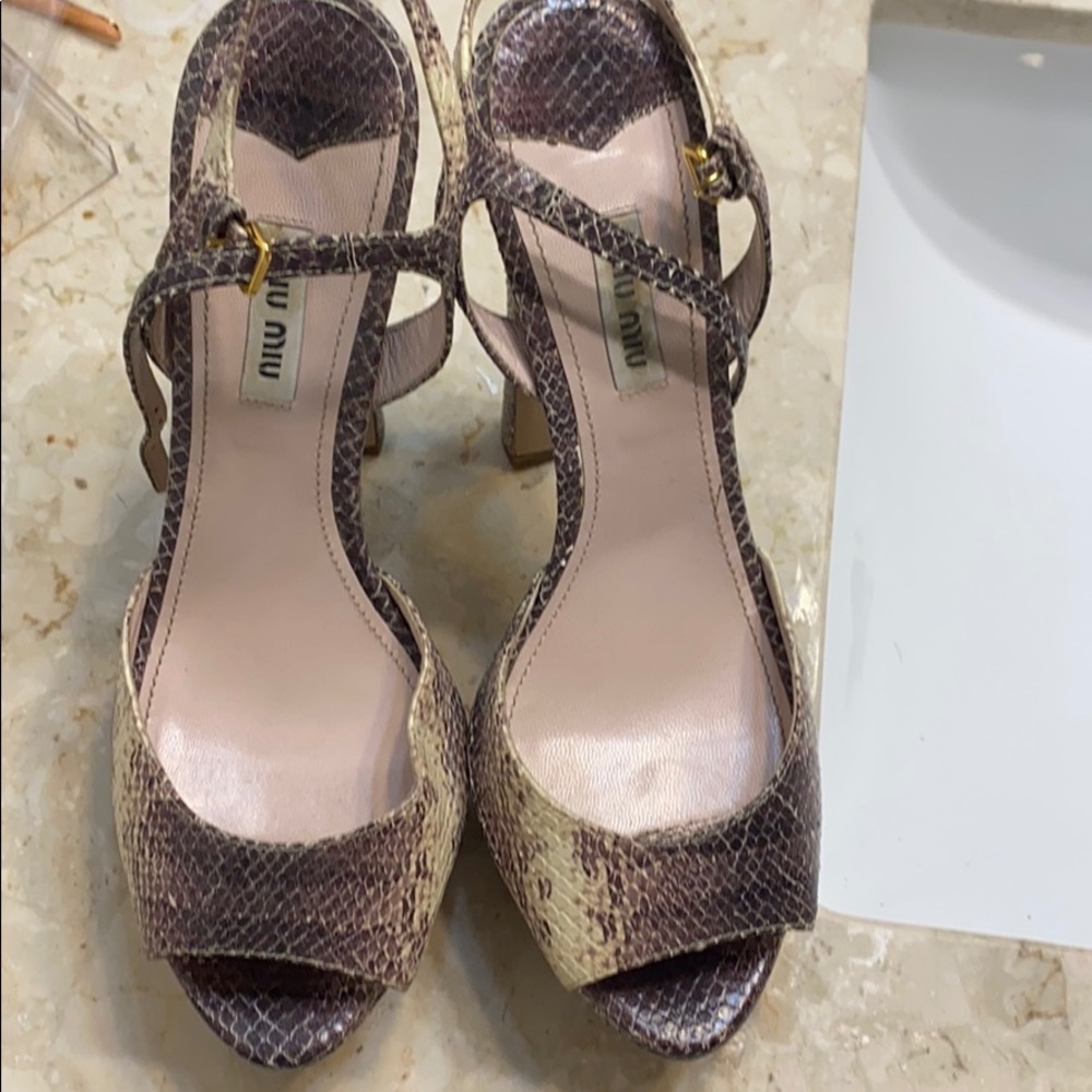 Miu  Miu snake heel platform